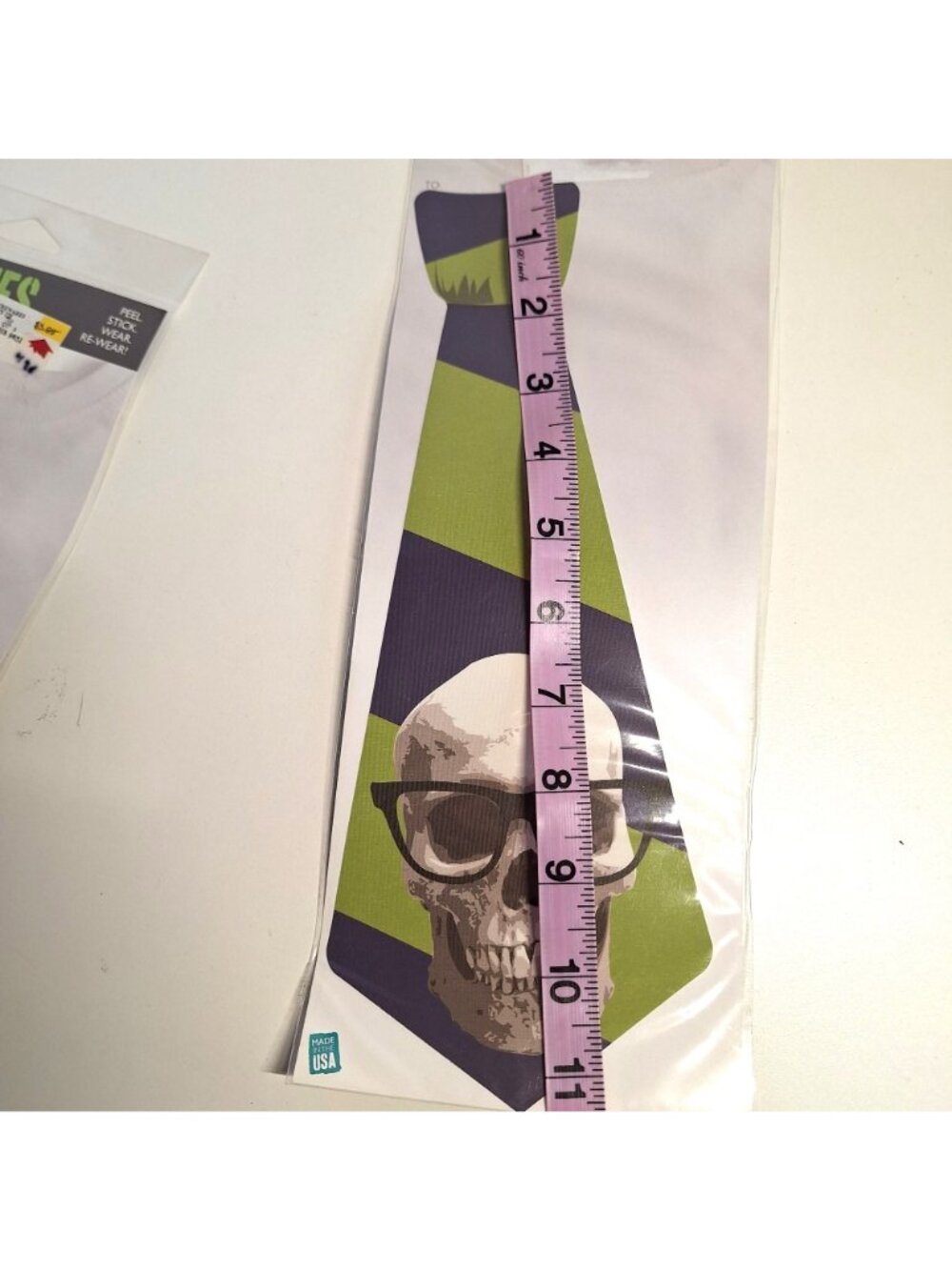 Skull Guy Sticky Ties Reusable Wearable Fabric Sticker Design By EvREwares - Picture 4 of 5
